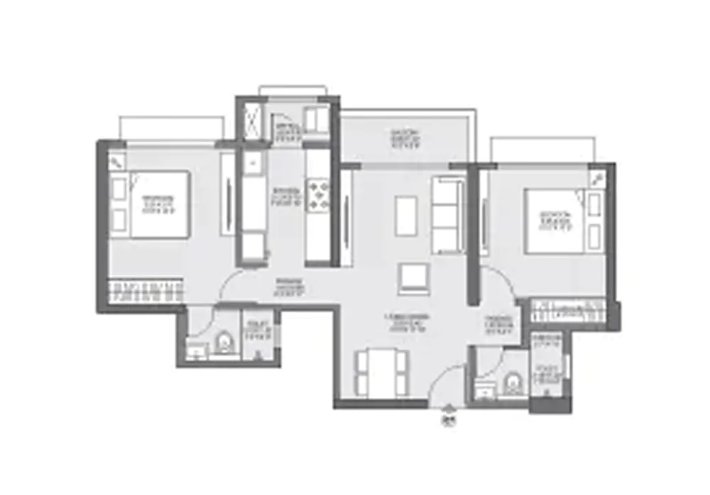 2 BHK Floor Plan