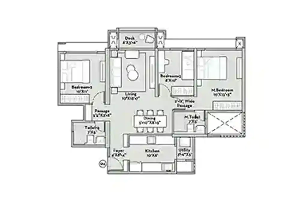 3 BHK Floor Plan